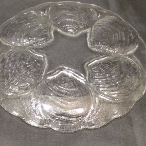 Glass Clam Plates, Set of 4 or Set of 3 CHOICE