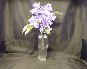 Clear Glass Fine Ribbed Vase