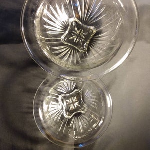 Federal Glass Star Clear Mixing Serving Bowls in Two Sizes