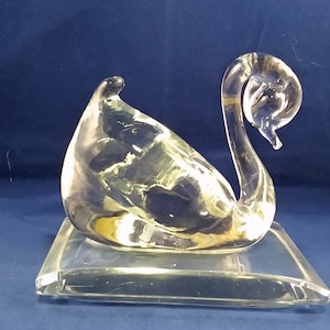 Vintage Pressed Glass Swan on heavy base