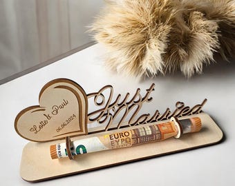 Wedding gift | Give money for a wedding | Wedding gift with personalized engraving | Money gift for a wedding | Just married