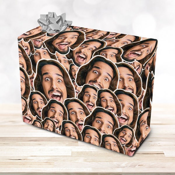 Funny Face Gift Wrapping Paper, Custom Gift Paper, Custom Face Paper, Birthday Wrapping Paper, Party Paper, Bachelor Party Gift Wrap