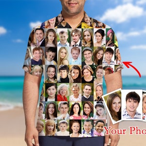 1-20 Photos Hawaii Shirt, Custom Hawaiian Shirt with Pictures,Custom Button Shirt,Bachelor Party Shirt, Dad Hawaiian Shirt,Graduation Shirts