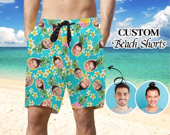 Pomeranian Beach Shorts Dog Group Swim Trunks Personalized Custom Photo Men's All Over Print Hawaiian Short Husband Boyfriend Team Squad