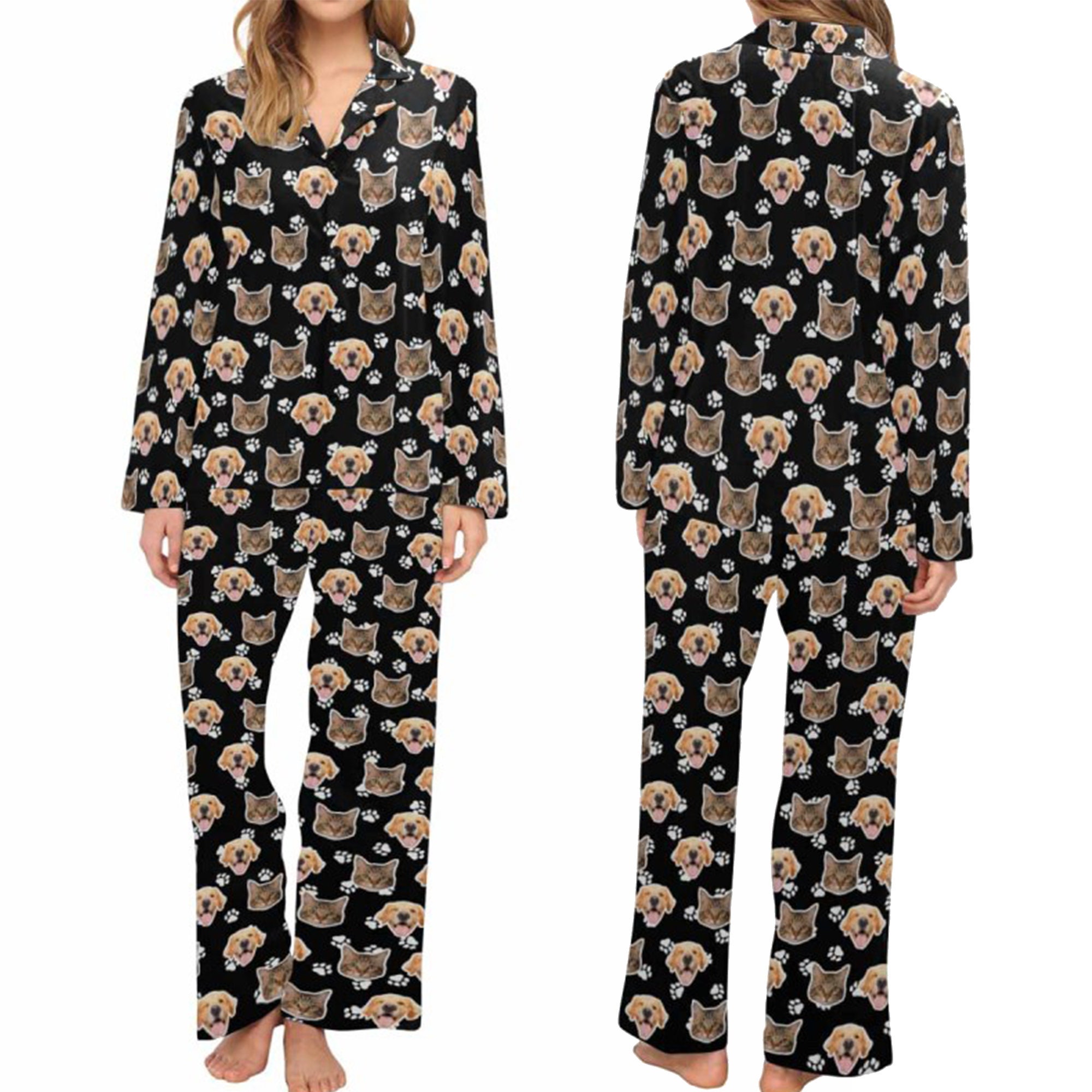 Custom Pajamas with Face, Custom Photo Pet Dog Pajamas Sets