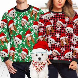 Custom Ugly Christmas Sweater with Picture,Custom Ugly Christmas Sweatershirt,Matching Christmas Sweatshirt Pet,Ugly Christmas Sweater Party