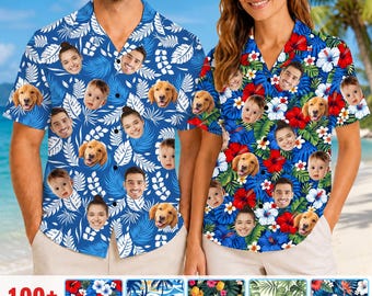 Personalized Face Photo Hawaiian Shirts: Bachelor Party Printed Hawaiian Shirt, Vacation Summer Gifts