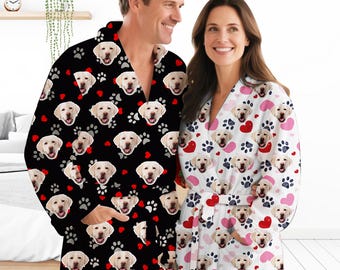 Bata de forro polar coralina con foto personalizada de mascota: Regalo personalizado para amantes de los perros y gatos