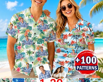 Custom Birthday Hawaiian Shirts: Personalized Photo Print,  Birthday Anniversary Party Group Shirt