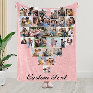 Custom Photo Blanket, Picture Blankets Personalized, Photo Blankets Collage, Memorial Blanket, Gift for Mom, Mothers Day Gifts