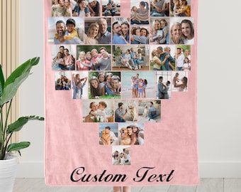 Custom Photo Blanket, Picture Blankets Personalized, Photo Blankets Collage, Memorial Blanket, Gift for Mom, Mothers Day Gifts