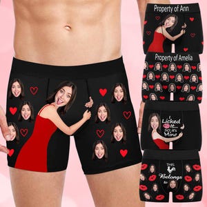 Personalize Boxers with Face, Custom Photo Man&#39;s Underwear, Funny Underwear With Face, Anniversary/Birthday/Wedding Gifts for Men