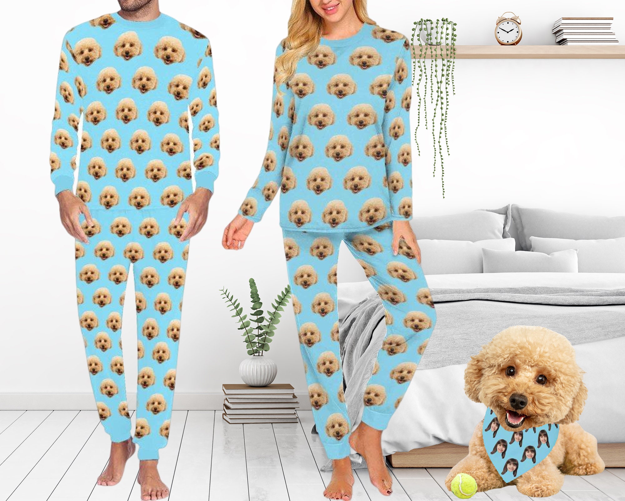 Discover Pijamas Personalizada Foto de Cara, Conjuntos de Pijamas para Pareja y Familia