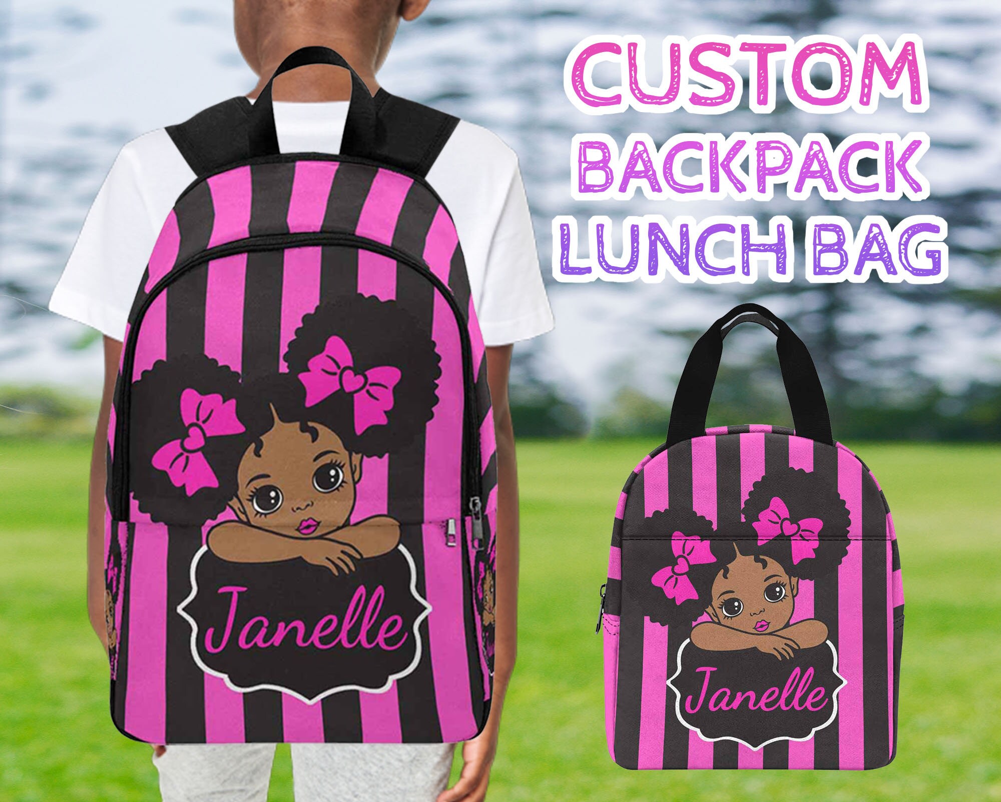 Afro girl sales backpack