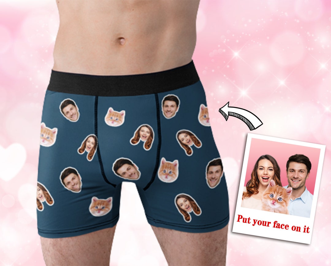 Personalized Boxers With Picture, Custom Face Underwear for Men, Photo