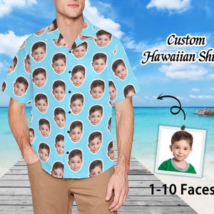 Custom Hawaii Face Shirt, Funny Faces Shirt, Pet Faces Shirt, Personalized Face Hawaii Shirt, Bachelor Party Wedding Gift, Father's Day Gift