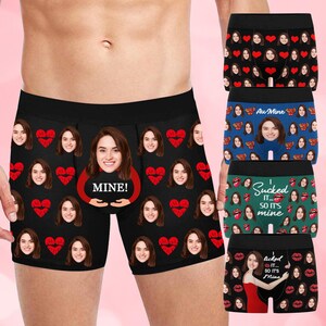 Cuecas boxer personalizadas para homens, cuecas personalizadas com foto, cuecas boxer com foto, presente de aniversário para namorado e marido, cuecas para o dia dos namorados