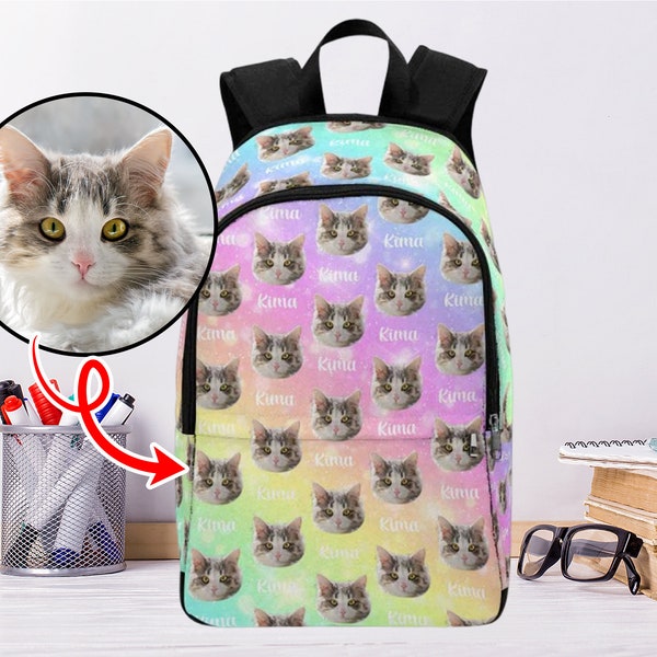 Custom Photo Backpack, Personalized Name Backpack, Custom Bookbag, Travel Backpack, Custom College Backpack, Custom Face Backpack