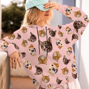 Custom Photo Hoodie, Custom Pet Owner Matching Hoodie, Custom Dog Matching Hoodie, Cat Dog Clothes Matching Outfit, New Pet Parents Gift