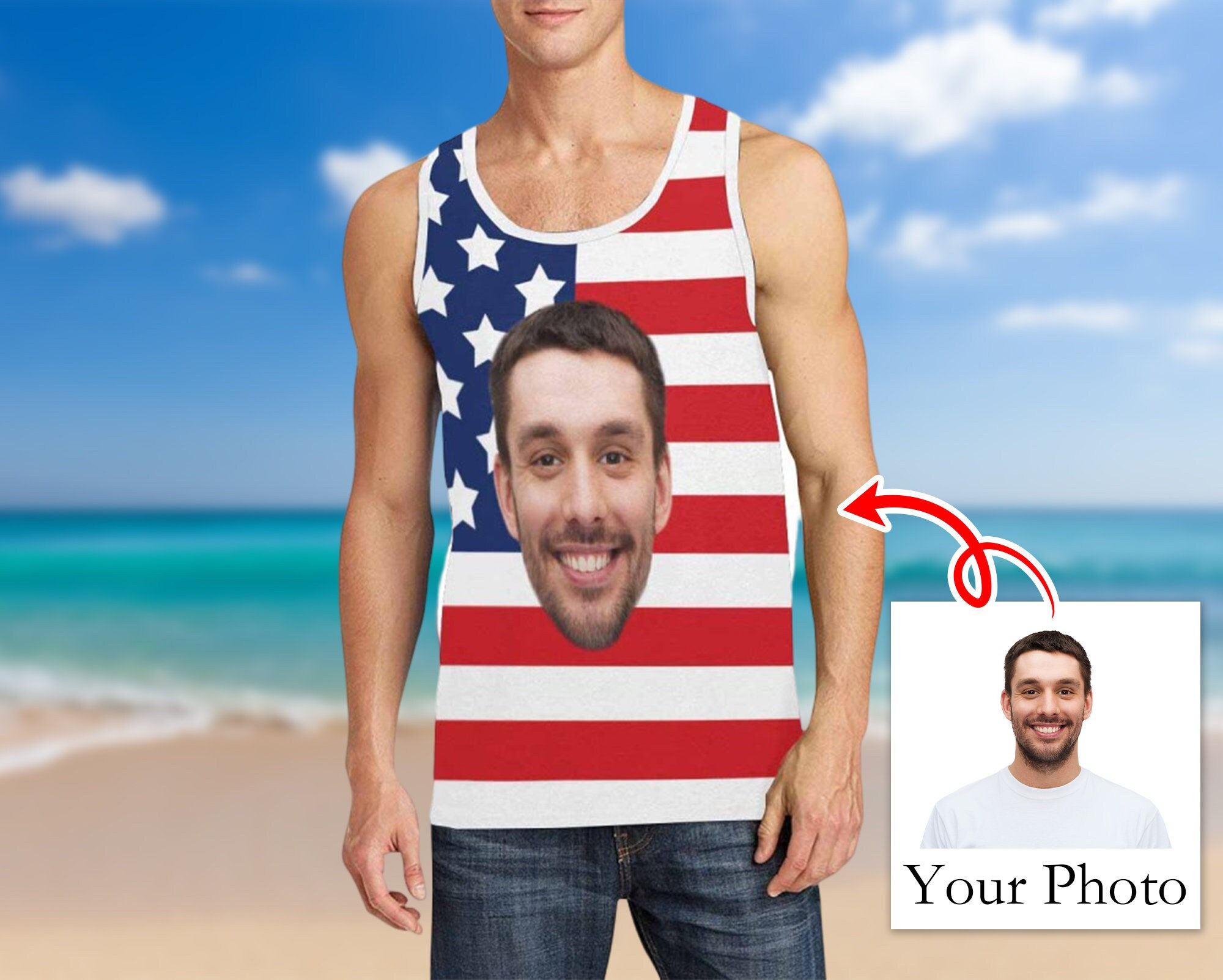 American Flag Tank Top - Etsy