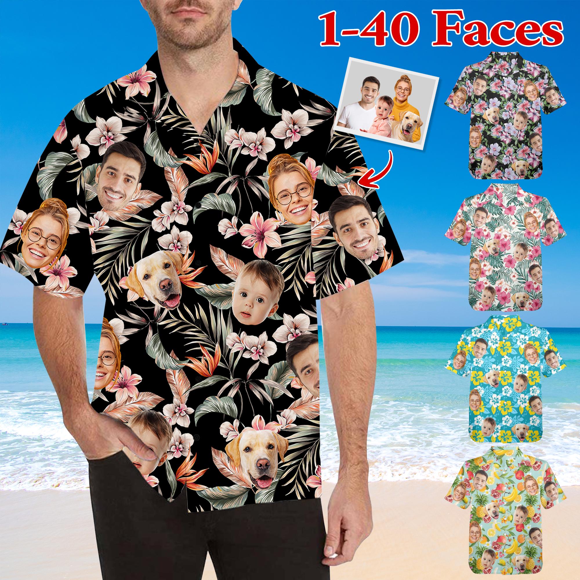Custom Face Hawaiian Shirt, Personalized Photo Print Aloha Shirt