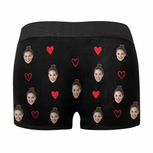 Personalize Boxers with Face, Custom Photo Man's Underwear, Gift for Man, Anniversary/Birthday/Wedding Gifts, Black/Grey/White/Blue Boxers image 5