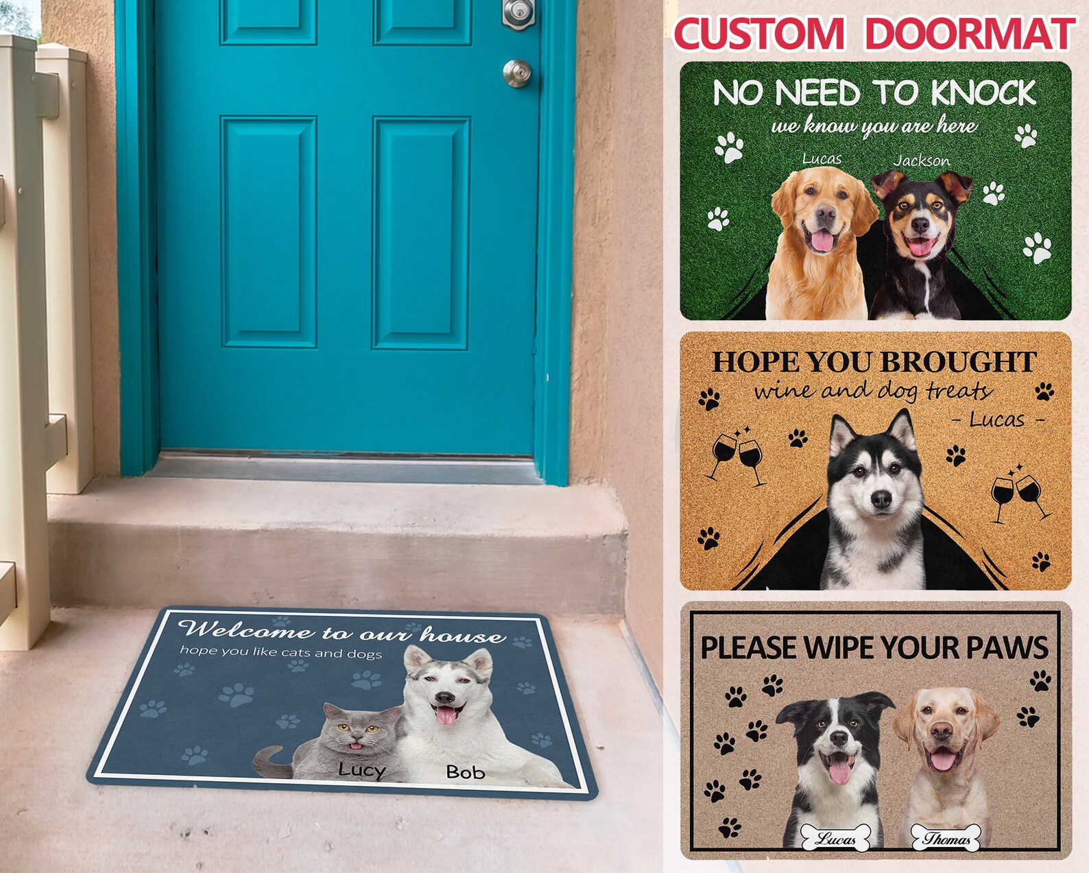Personalized Pet Photo Doormat Custom Cat Doormat Dog&cat Etsy