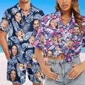 Custom Hawaiian Shirt with Face, Custom Face Shirts, Bachelor Party Shirts, Custom Swim Trunks, Hawaii Party Shirt, Hawaiian Shirt Women