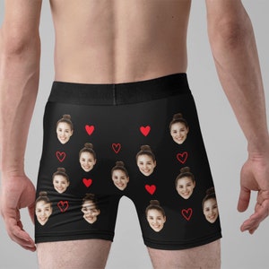 Personalize Boxers with Face, Custom Photo Man's Underwear, Gift for Man, Anniversary/Birthday/Wedding Gifts, Black/Grey/White/Blue Boxers image 3