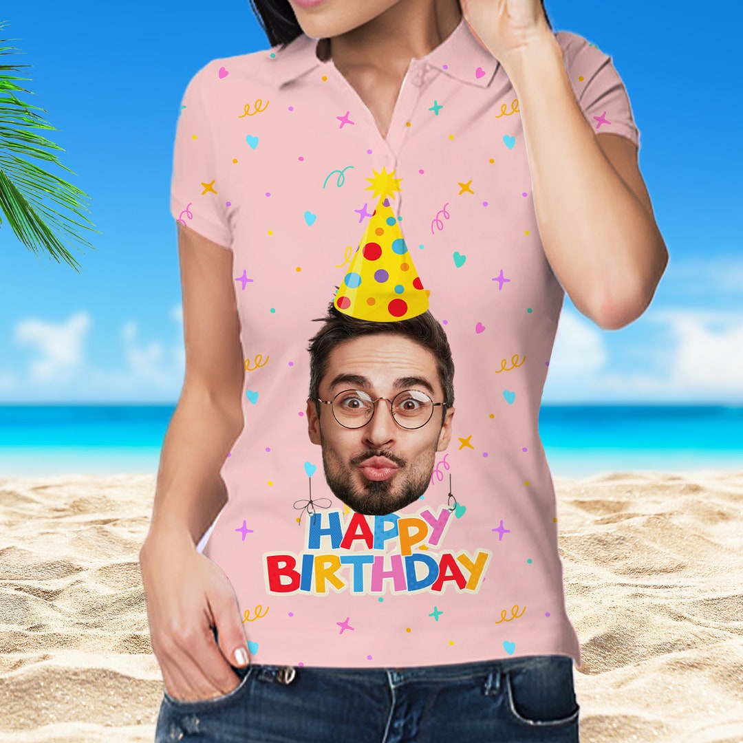 Custom Birthday Polo Shirt With Face, Custom Photo Polo Shirt,custom
