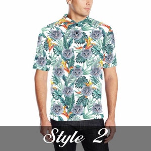 Personalized Hawaiian Polo Shirt with Face, Custom Photo/Logo Polo Shirt for Men, Custom Face Shirt, Custom Short Sleeve, Gift for Dad image 4