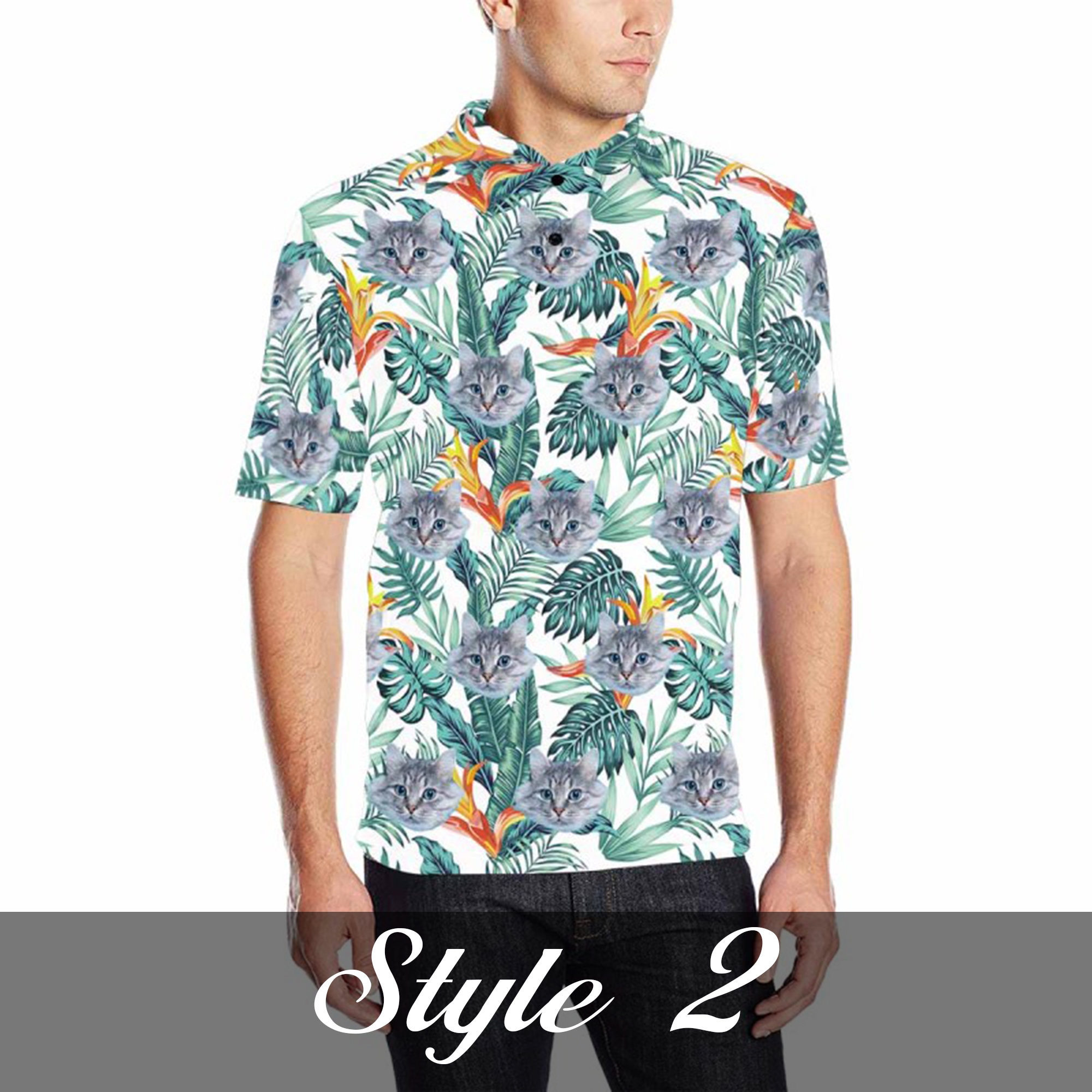 Personalized Hawaiian Polo Shirt with Face, Custom Photo Custom Face ...