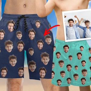 Custom Photo Beach Shorts, Father and son Swim Trunks, Kid&#39;s Beach Shorts, Photo Bathing Suit, Swim Trunks Boys, Father&#39;s Day Gifts