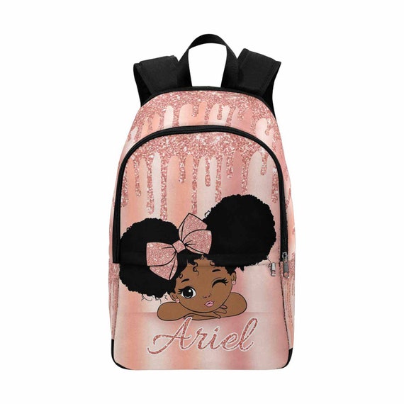 Custom Pink Named Backpack Personalized Black Girl Bookbag Custom Bookbag School Rucksack for Girl Girl Pattern Backpack Etsy Canada