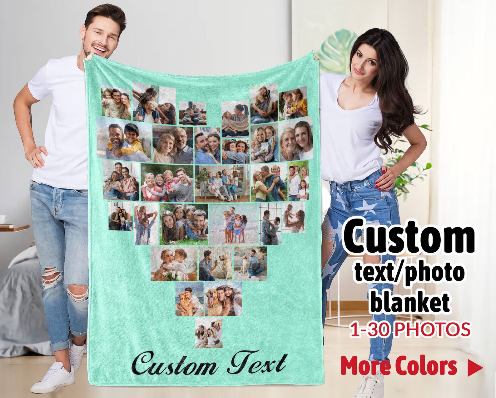 Custom photo blanket picture blankets personalized photo etsy