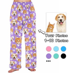 Custom Pet Portrait Pajama Pants: Dog & Cat Photo PJs with Pocket bild 2
