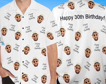 Custom Face Hawaiian Birthday Shirt: Personalized Photo Aloha Shirt