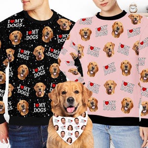 Sweat-shirt personnalisé avec photo pour animal de compagnie, sweat-shirt personnalisé avec photos, sweat-shirt assorti avec chien, sweat à capuche personnalisé pour chien, sweat à capuche fête d'anniversaire