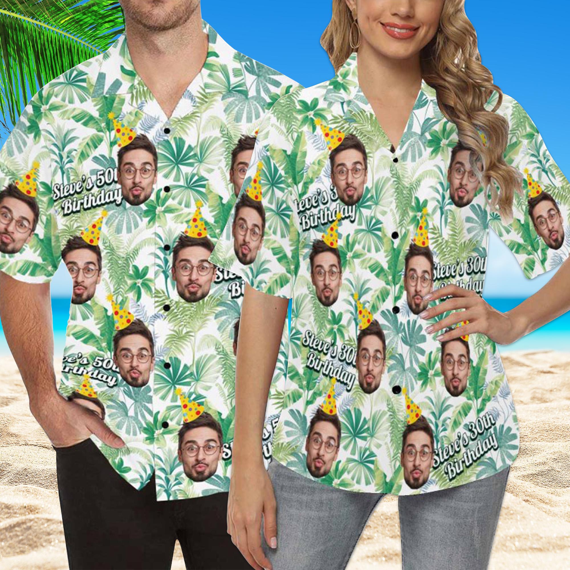 Discover Custom Hawaiian Birthday Shirt with Face