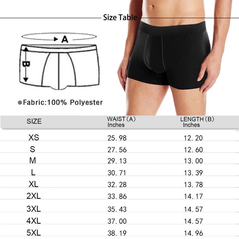 Personalize Boxers with Face, Custom Photo Man's Underwear, Gift for Man, Anniversary/Birthday/Wedding Gifts, Black/Grey/White/Blue Boxers image 6