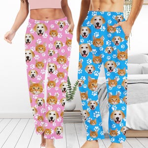 Custom Pet Portrait Pajama Pants: Dog & Cat Photo PJs with Pocket bild 1