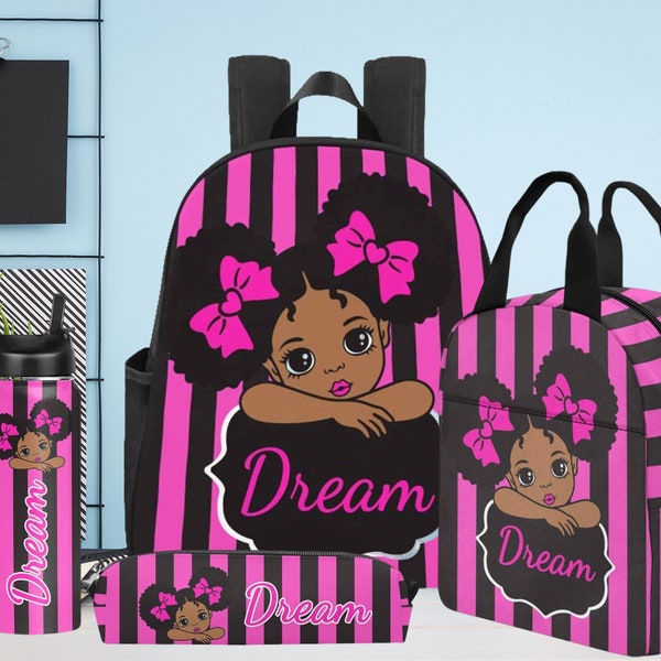Custom Toddler Backpack, Personalized School Bag for Girls, Custom Bookbag, Custom Lunch Bag, Personalized Water Bottle for Kids