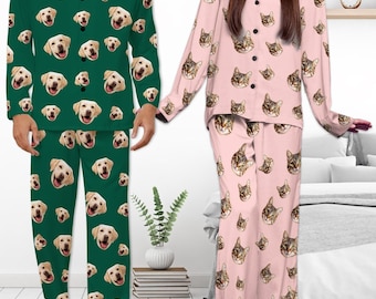 Personalized Photo Pajama Set: Custom Family Christmas PJs, Thanksgiving Gifts