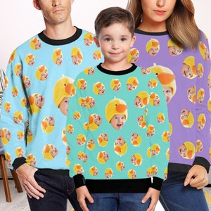 Custom Face Sweatshirt, Custom Pet Dog Cats Sweatshirt, Personalized Photo Sweatshirt, Family Sweatshirt Christmas, Custom Family Sweater