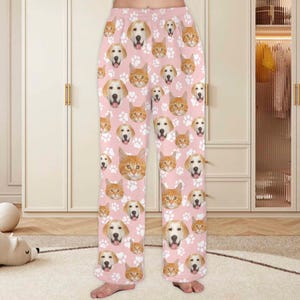 Custom Pet Portrait Pajama Pants: Dog & Cat Photo PJs with Pocket bild 3
