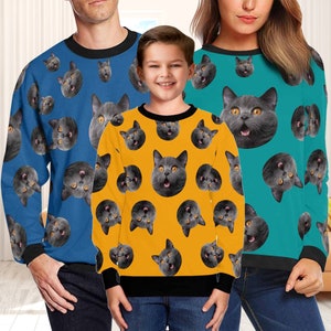 Custom Face Sweater, Personalized Sweatshirt with Face, Family Sweatshirt Christmas, Xmas Sweater Party, Photo Shirt, Picture Sweatshirt
