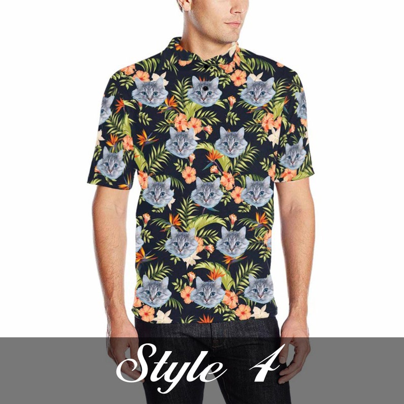 Personalized Hawaiian Polo Shirt with Face, Custom Photo/Logo Polo Shirt for Men, Custom Face Shirt, Custom Short Sleeve, Gift for Dad image 6