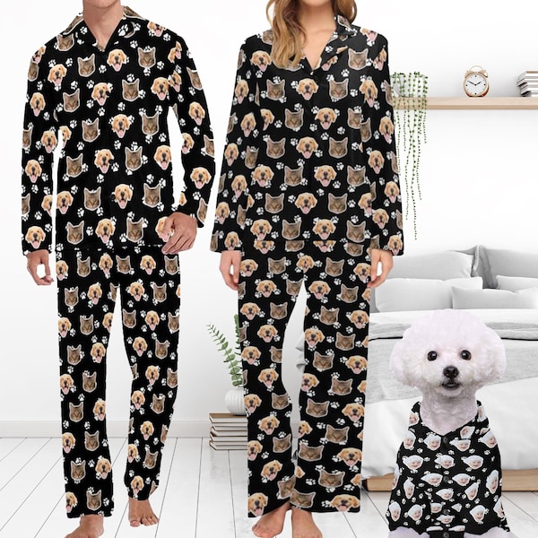 Custom Face Pajamas: Personalized Pet Photo Matching Set