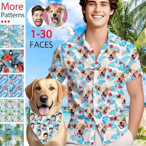 Custom Dog Face Hawaiian Shirt: Personalized Cat Aloha Shirt, Pet Owner Matching Shirts