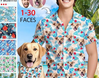Custom Dog Face Hawaiian Shirt: Personalized Cat Aloha Shirt, Pet Owner Matching Shirts